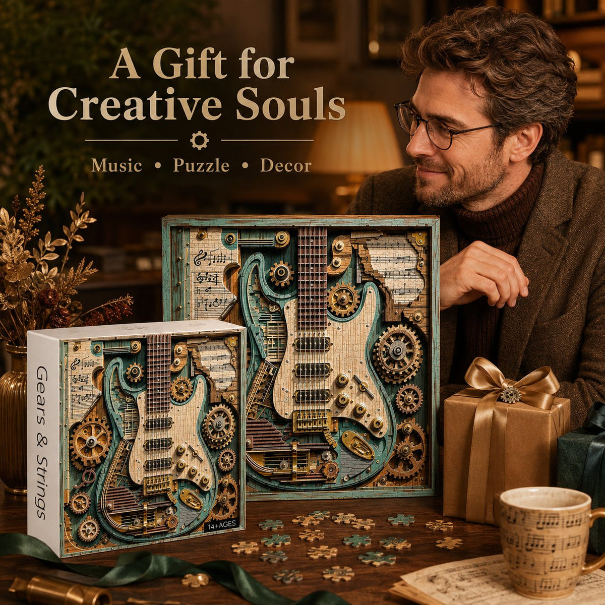 πΈ Gears & Strings 1000-Piece Steampunk Guitar Puzzle βοΈβ¨