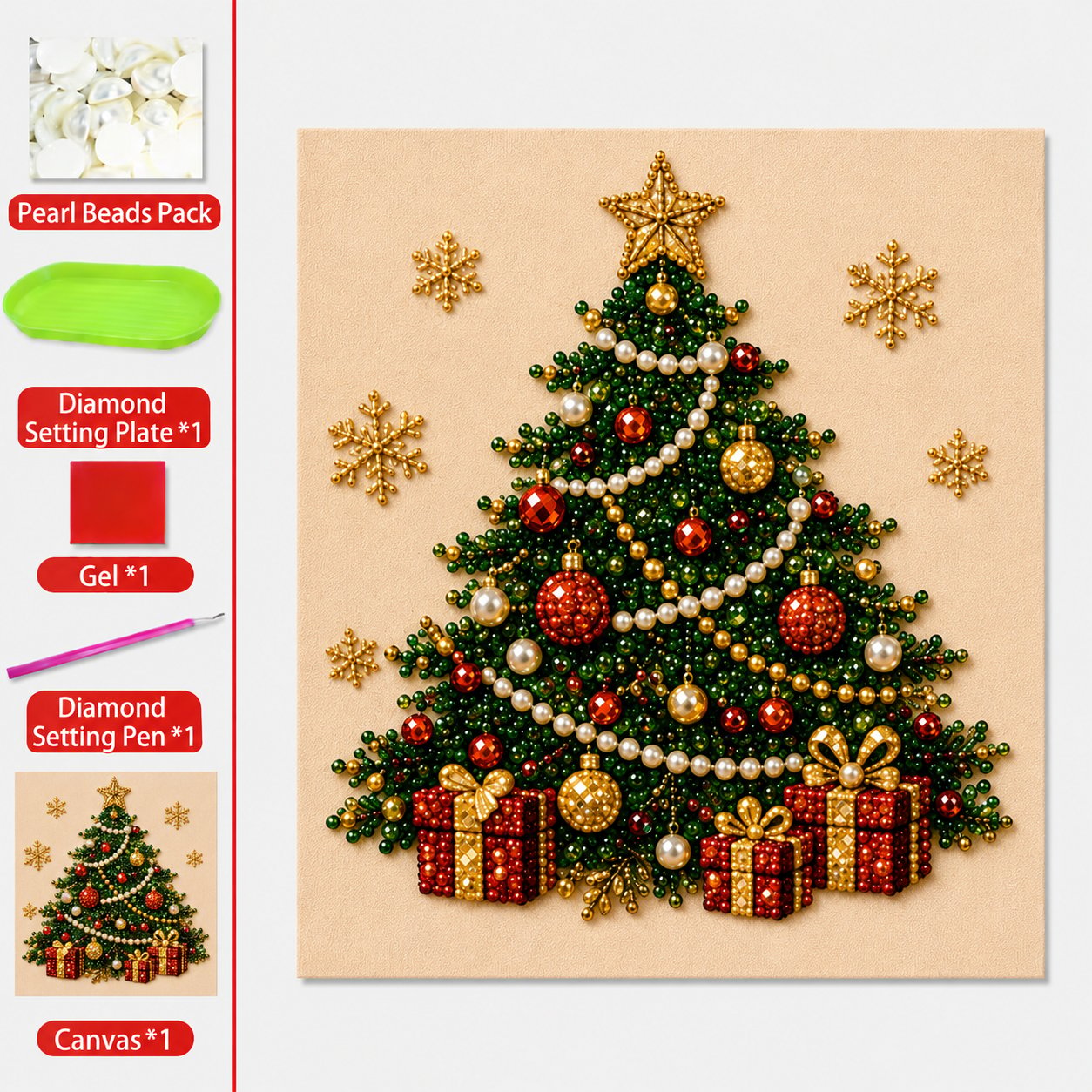 3D Pearl Art Kit – Christmas DIY Craft Set for Kids & Family Creative Fun