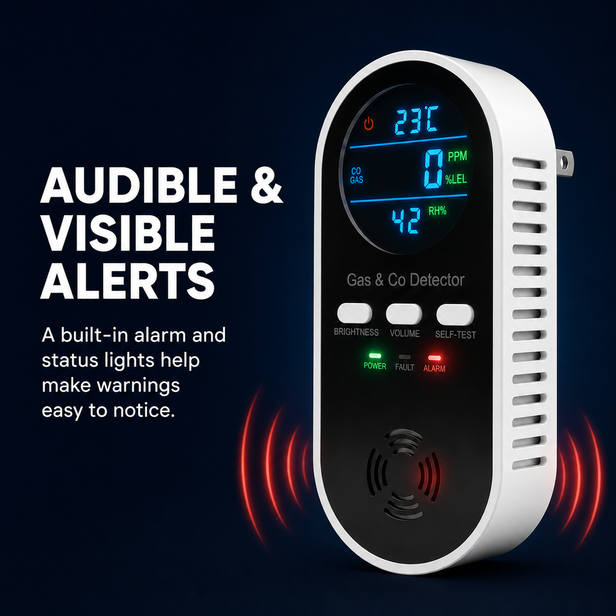 Plug-In CO & Combustible Gas Safety Monitor