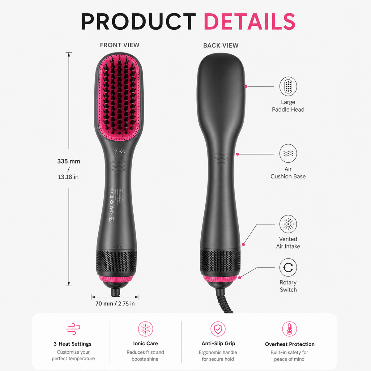 One-Step Hair Dryer & Styler Brush