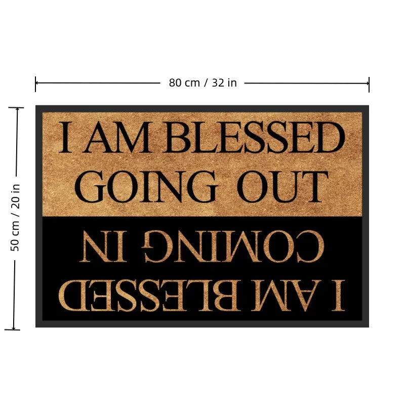 ✨Blessing Letter Good Luck Entryway Door Mat, Minimalist Indoor Small Rug