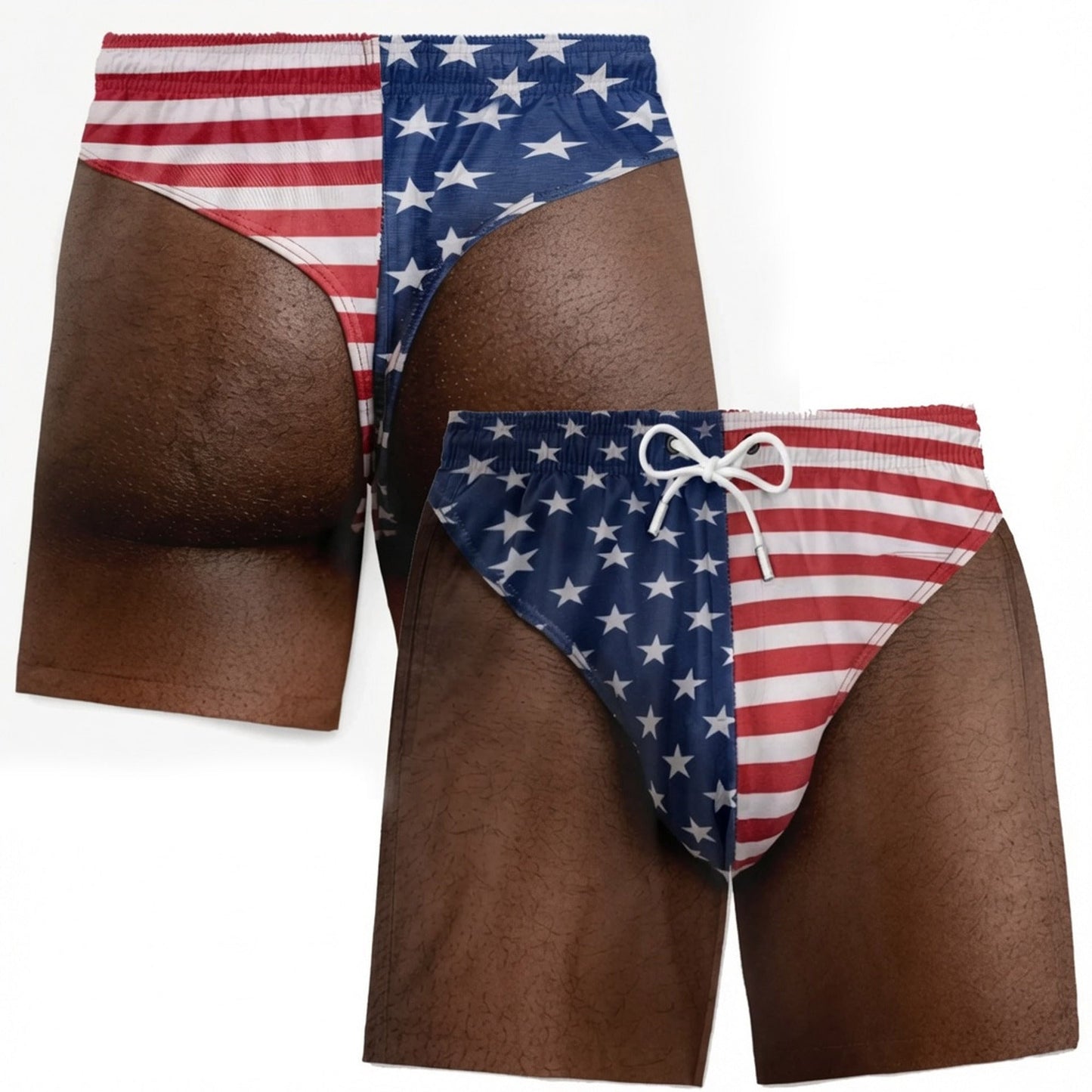 US Funny Patriotic Menβs Swim Trunks β Freedom & Chill Summer Beach Shorts ποΈπ