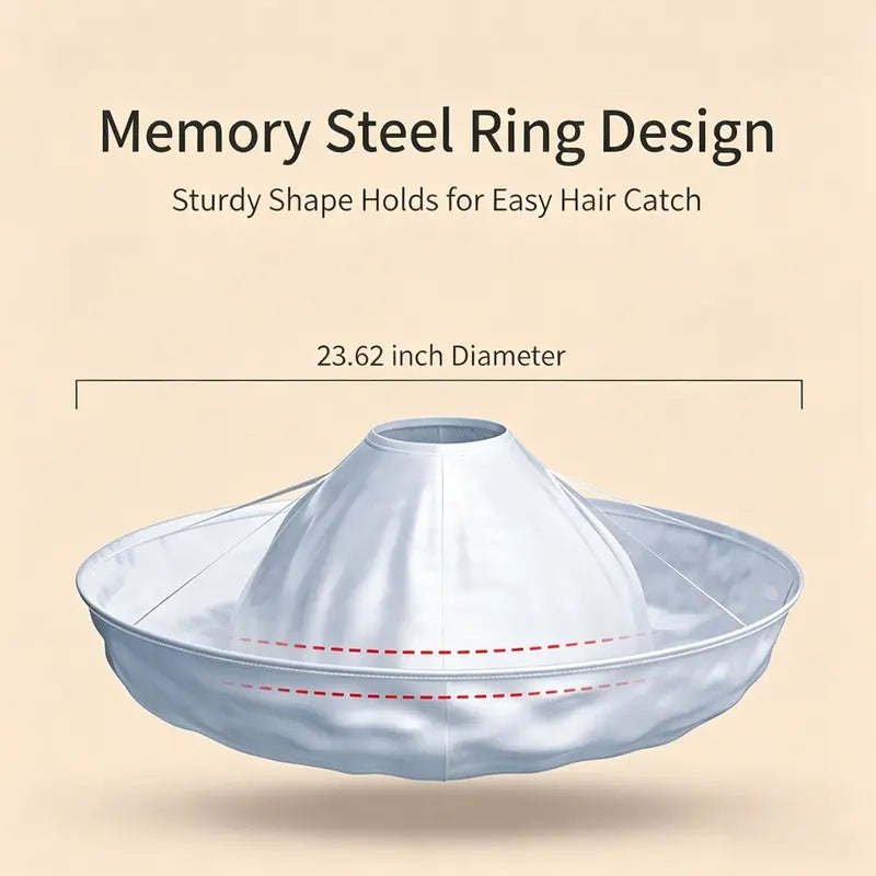 ⭕ Umbrella‑Style Hair Cutting Cape with Memory Steel Ring for Home Grooming