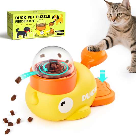 Dog Puzzle Toy, Interactive Duck-Shaped Puppy Food Slow Feeder Treat Dispenser