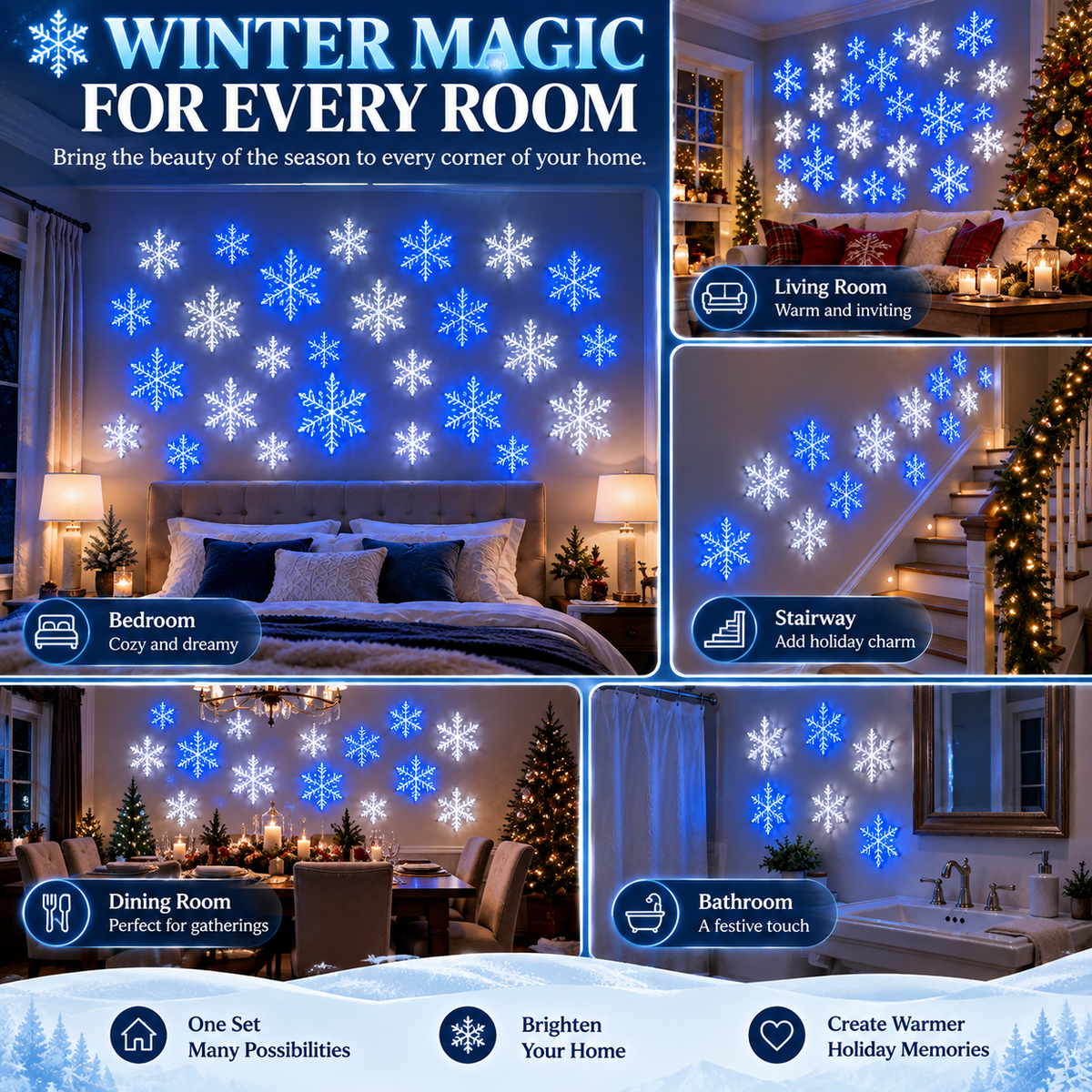 💙 Snowflake Christmas Decor Set, Blue & White Holiday Ornaments