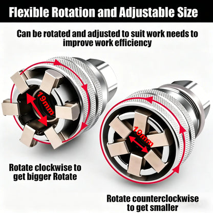 Universal Socket Wrench, Adjustable Multi-Function Tool for 3/8 Inch Drive
