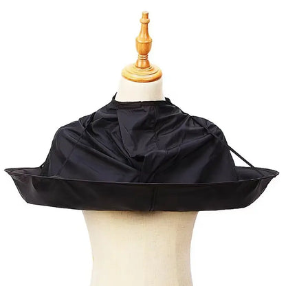 ⭕ Umbrella‑Style Hair Cutting Cape with Memory Steel Ring for Home Grooming