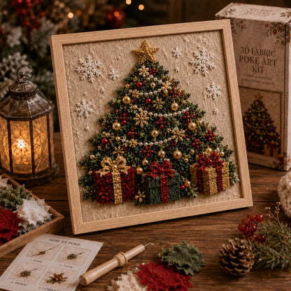 ⛄DIY Snowman Fabric Poke Art Kit, Handmade 3D Christmas Holiday Decoration Craft Set