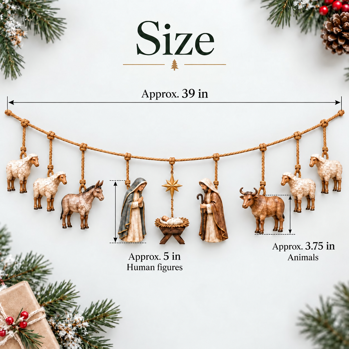 ✝️🎄Handcrafted Wooden Nativity Garland