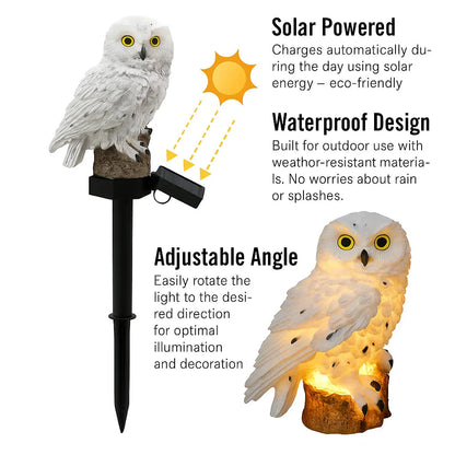 Solar Waterproof Owl LED Garden Pathway Light
