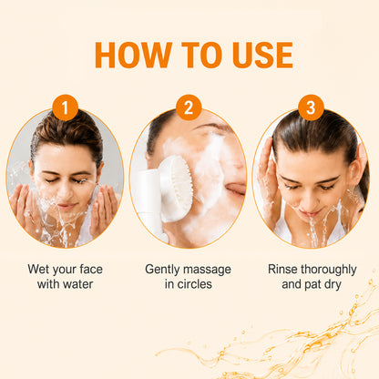 Turmeric Brightening Facial Cleanser, Deep Cleansing Face Wash for Oily Skin