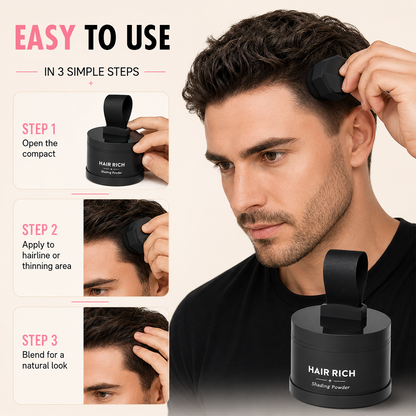 Men’s Hairline Powder for Root Touch Up & Volumizing Hair