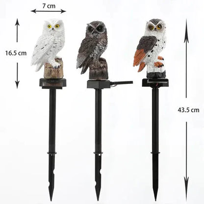 Solar Waterproof Owl LED Garden Pathway Light