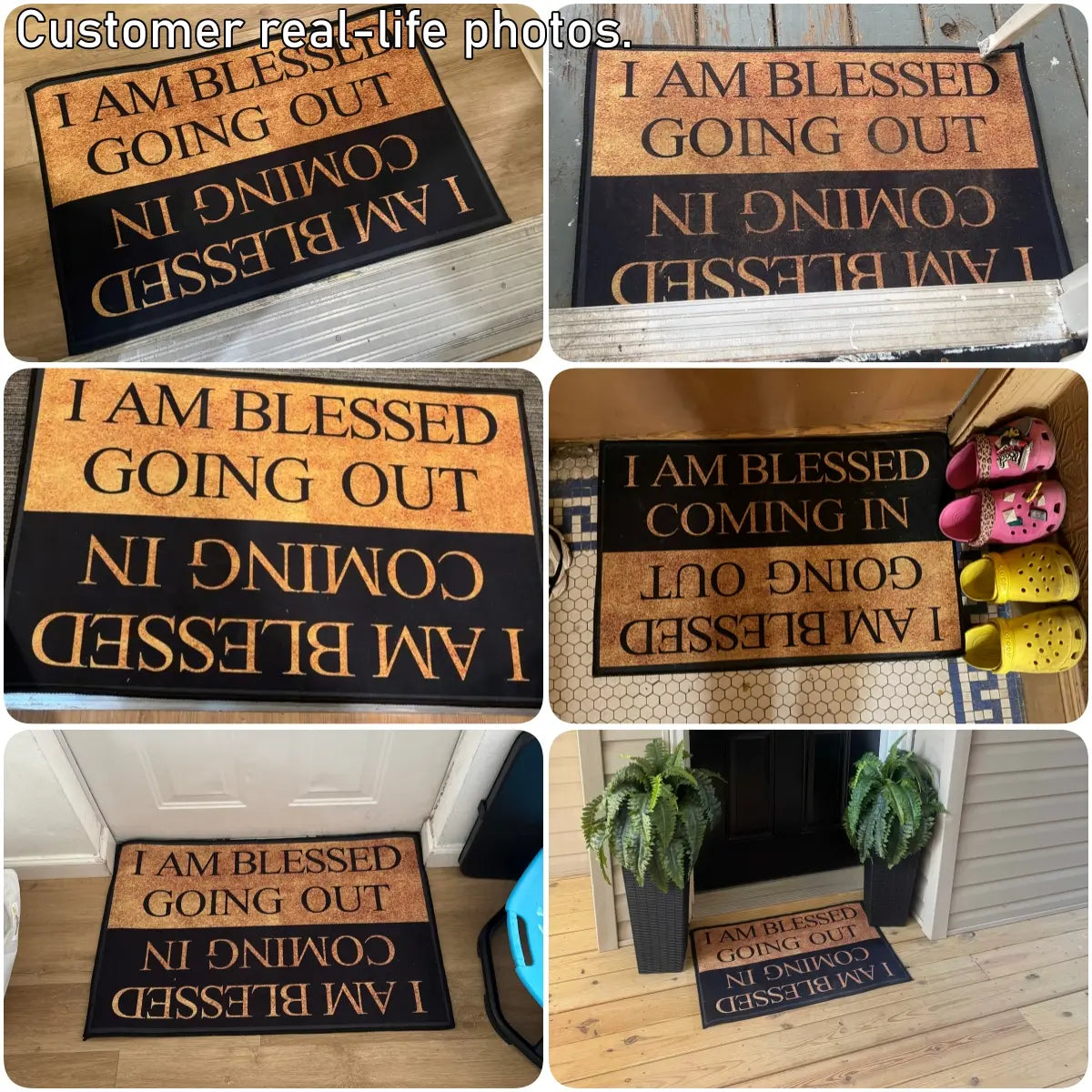 ✨Blessing Letter Good Luck Entryway Door Mat, Minimalist Indoor Small Rug
