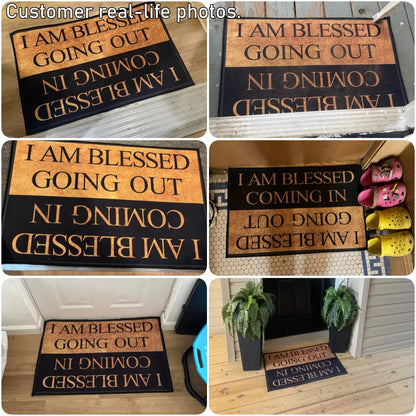 ✨Blessing Letter Good Luck Entryway Door Mat, Minimalist Indoor Small Rug