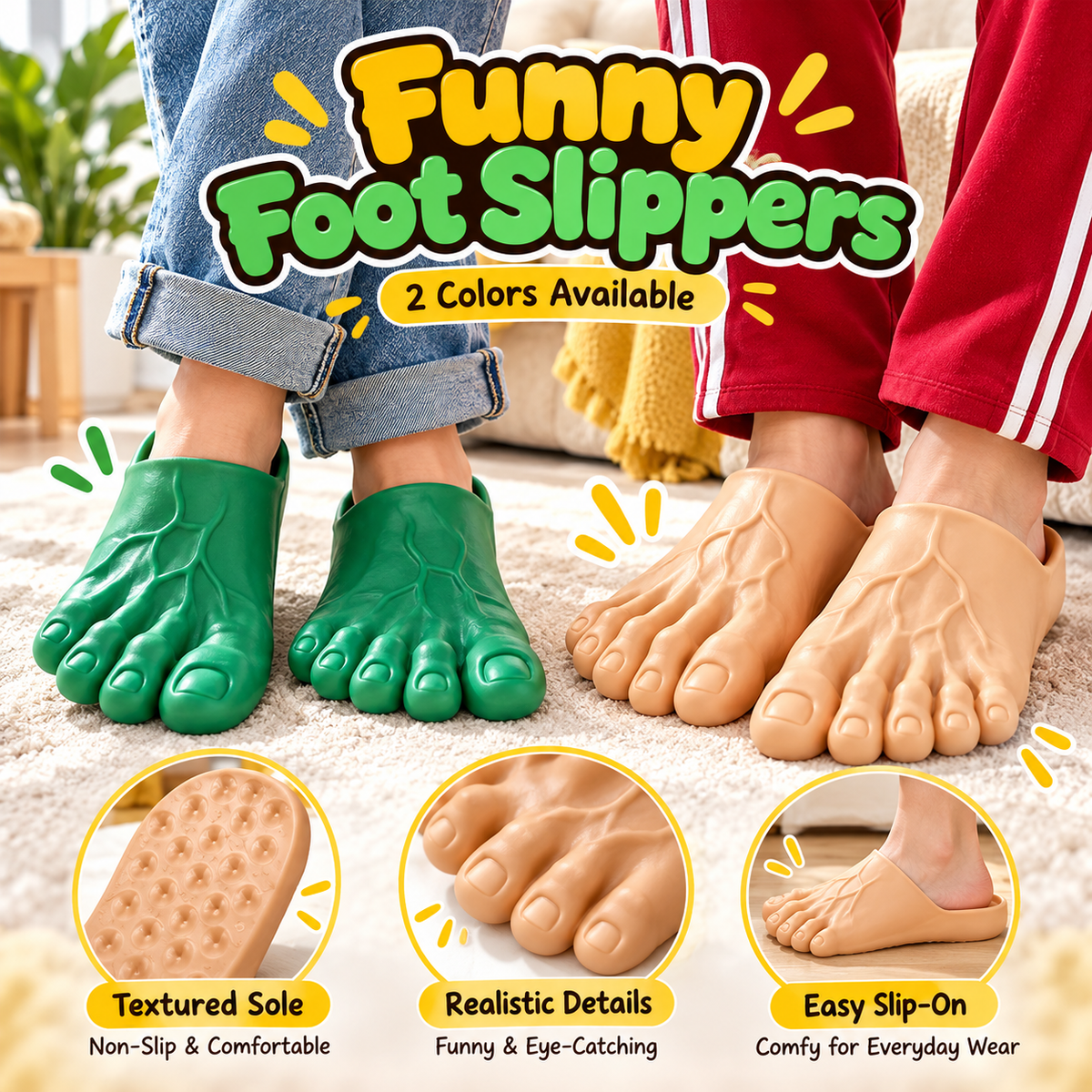 👻 Halloween Monster Big Toe Slide Sandals, Unisex Slip-On Slippers