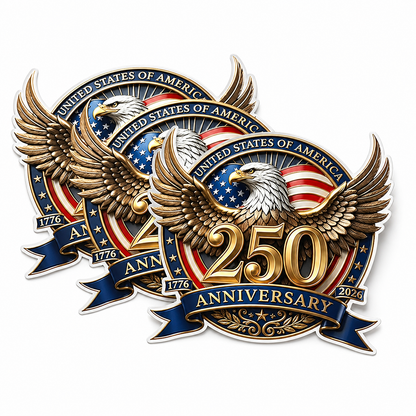 USA 250th Anniversary Patriotic Decal (1776–2026)（4 pack）