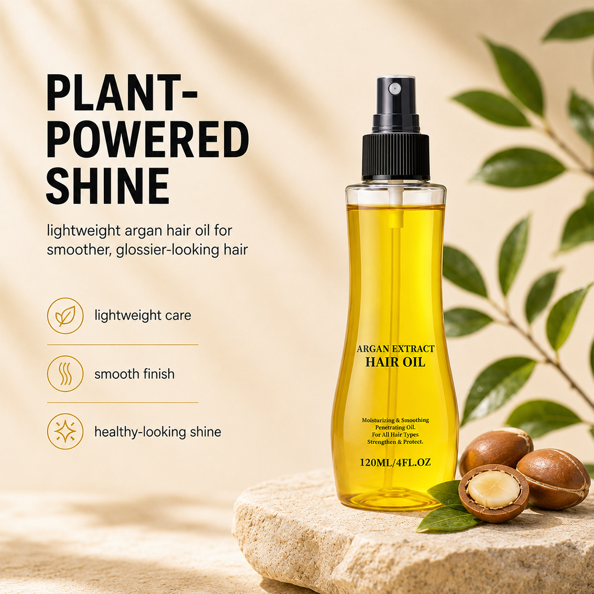 Natural Argan Coconut Rosemary Hair Oil Non Greasy