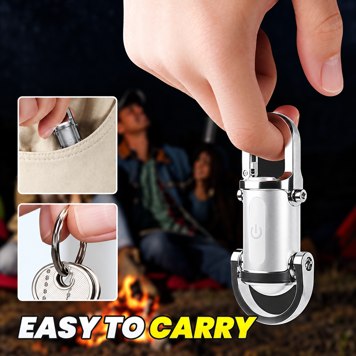 1200LM Super Bright Mini Keychain Flashlight Waterproof