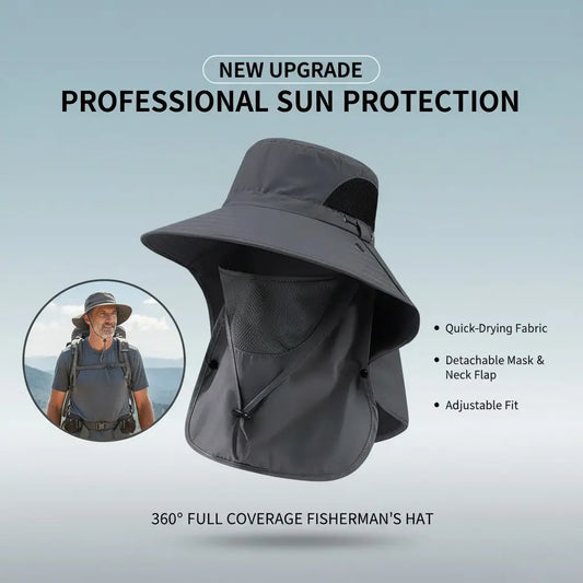 Summer Fisherman's Hat Detachable Outdoor Fishing Face Covering Neck Protection Sun Hat