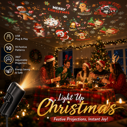 Plug‑and‑Play HD Holiday Projector, Multi‑Scene Projection Light for Christmas, Halloween & Faith‑Themed Decor