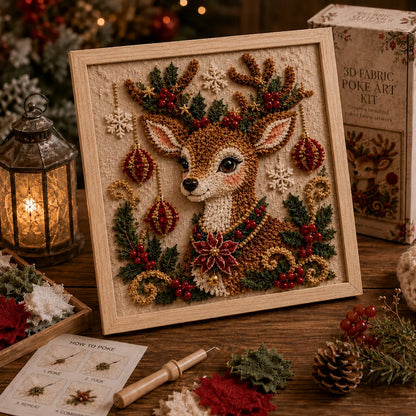 ⛄DIY Snowman Fabric Poke Art Kit, Handmade 3D Christmas Holiday Decoration Craft Set