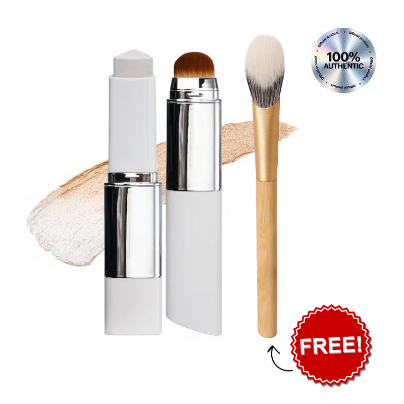 Cream Stick V White Korean Color-Changing Foundation Stick with Volufiline+ Free Brush