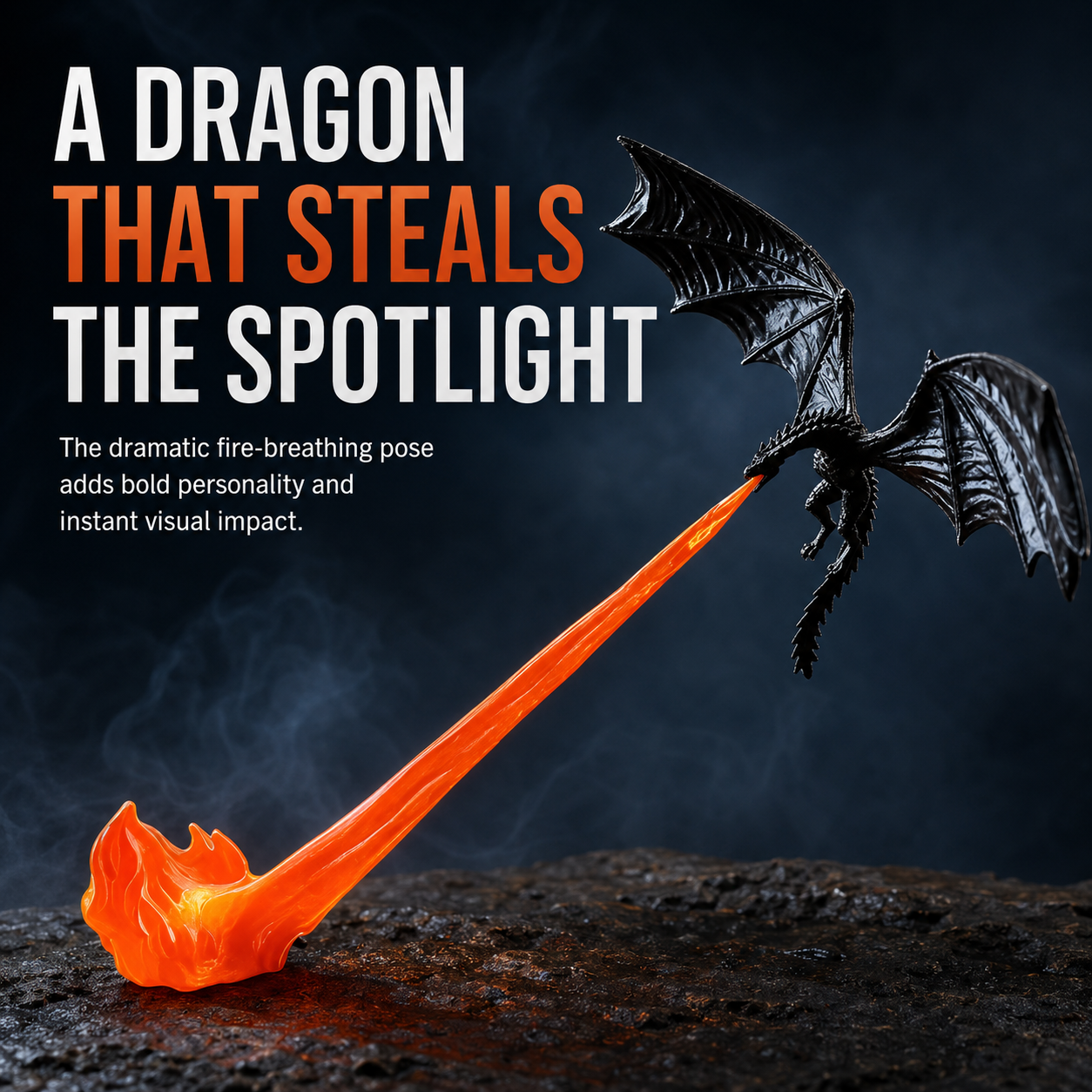 3D Dragon Flame Sculpture Ornament
