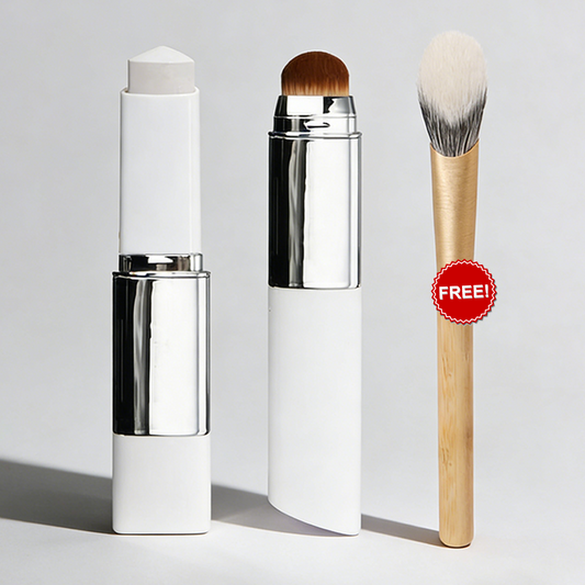 Cream Stick V White Korean Color-Changing Foundation Stick with Volufiline+ Free Brush