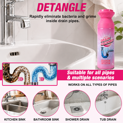 Foam Drain Cleaner, Alcohol‑Free Lemon Scent for Household Drains