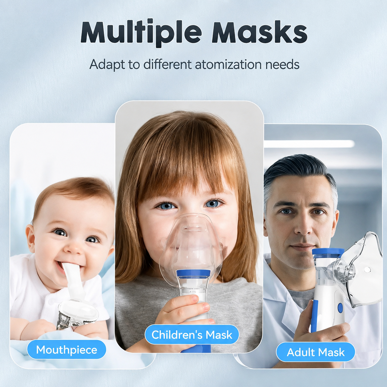 Portable Handheld Mesh Nebulizer for Adults Kids, Rechargeable Plug‑In Ultrasonic Device, Self‑Cleaning