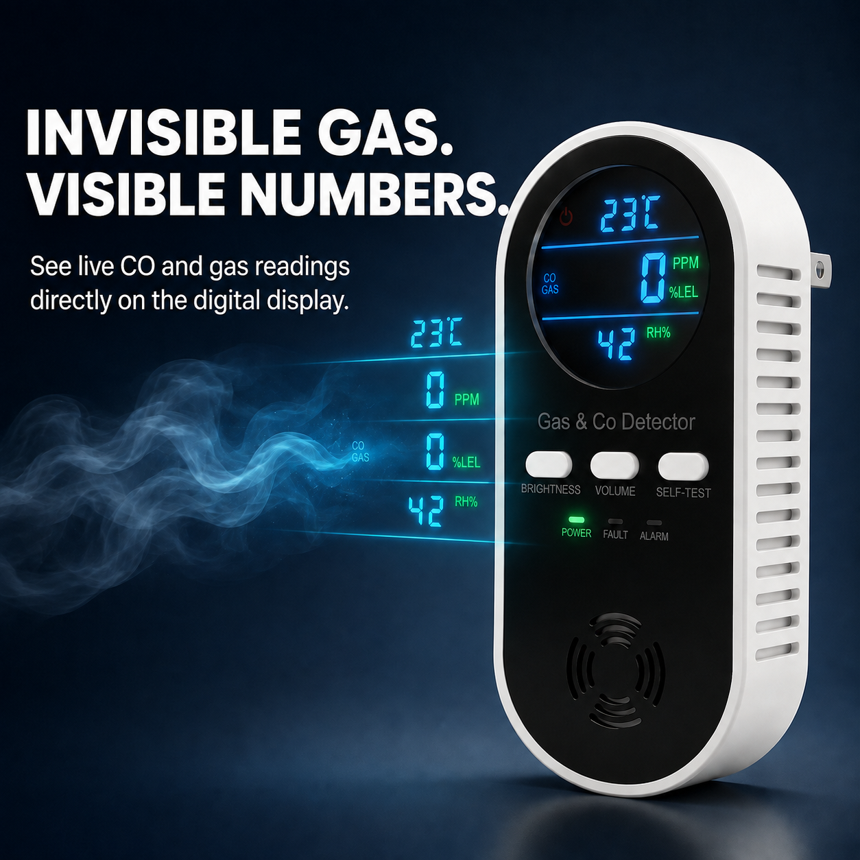 Plug-In CO & Combustible Gas Safety Monitor