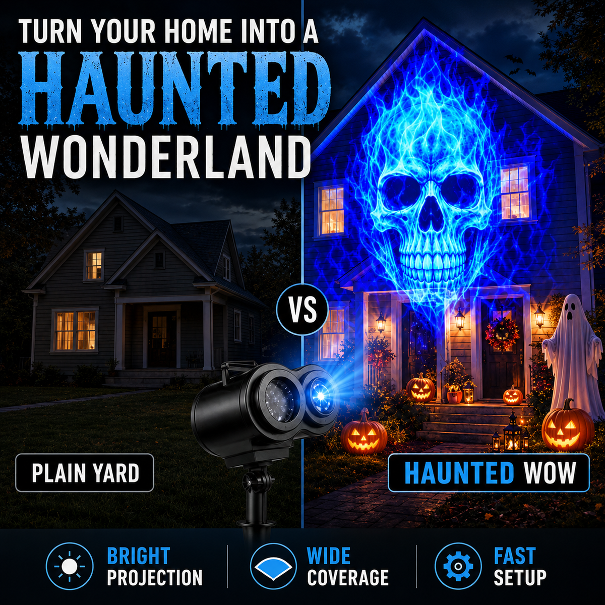 Halloween Skull Dynamic Light 10 Unique HD Projection Patterns
