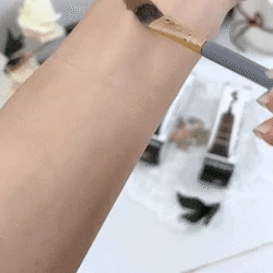 Water resistant eyebrow tint demonstration