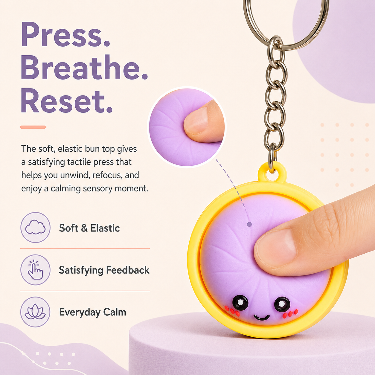 Cute Dumpling Fidget Keychain