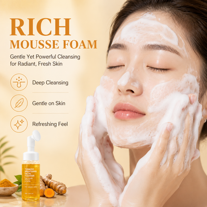 Turmeric Brightening Facial Cleanser, Deep Cleansing Face Wash for Oily Skin