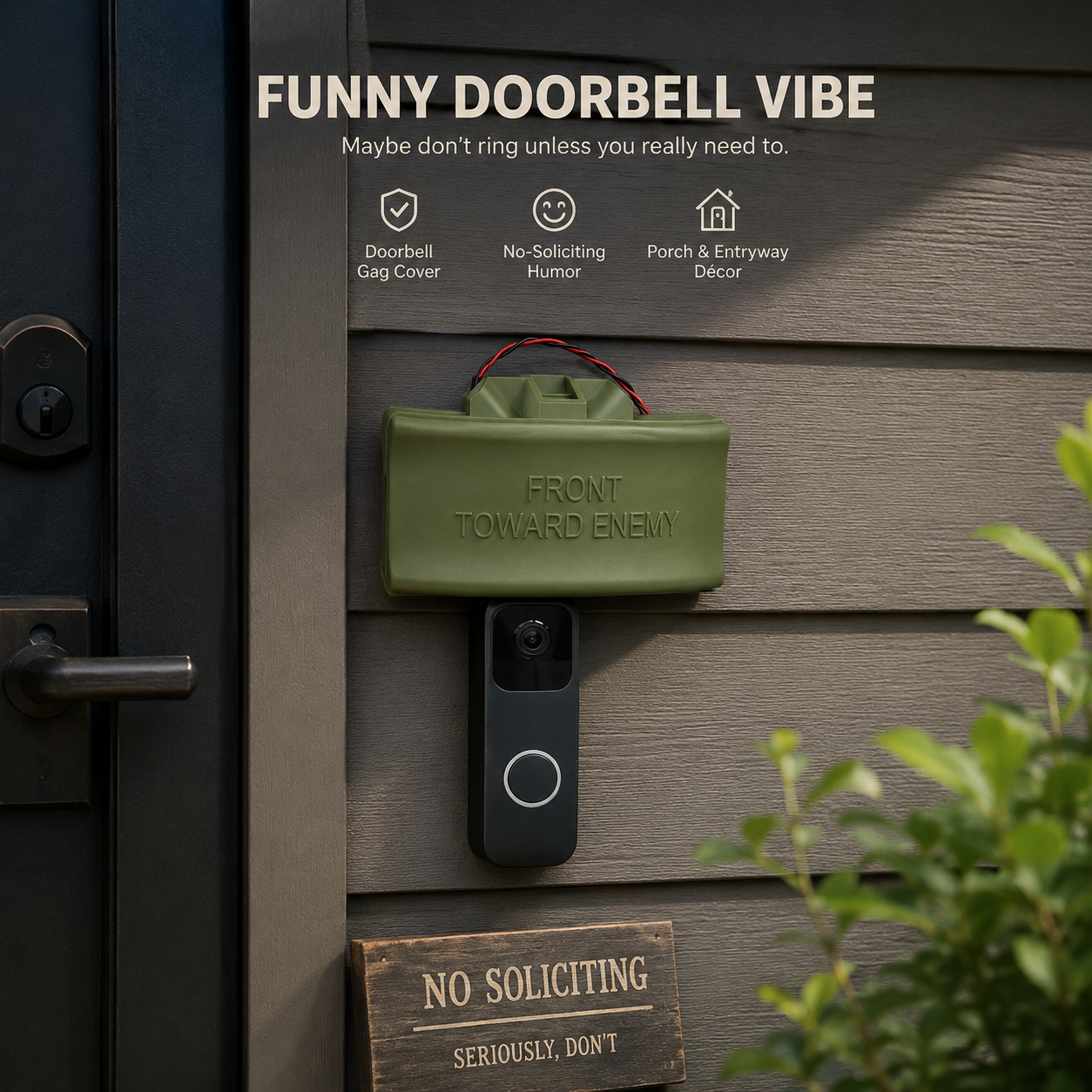 Funny Mine Prop Doorbell Prank Cover Sign