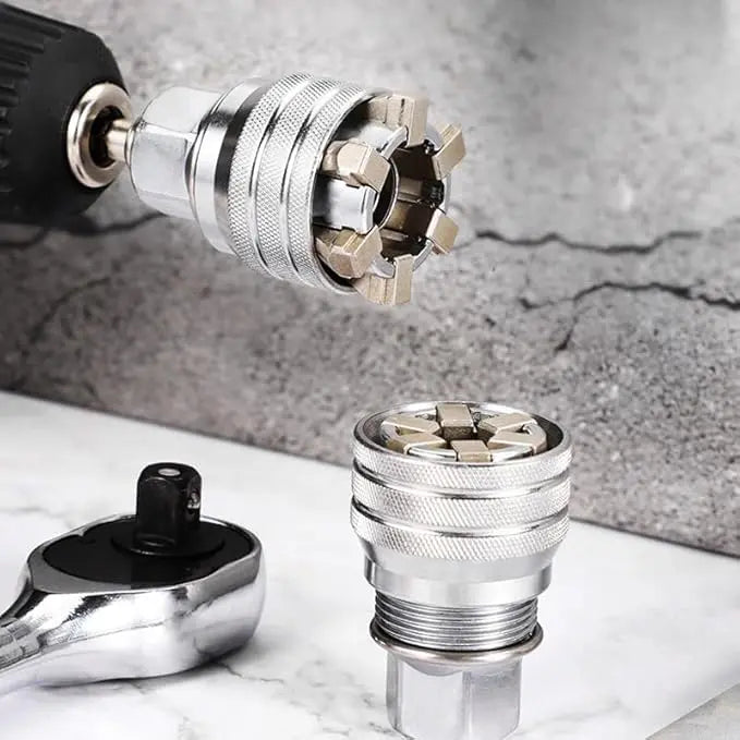 Universal Socket Wrench, Adjustable Multi-Function Tool for 3/8 Inch Drive