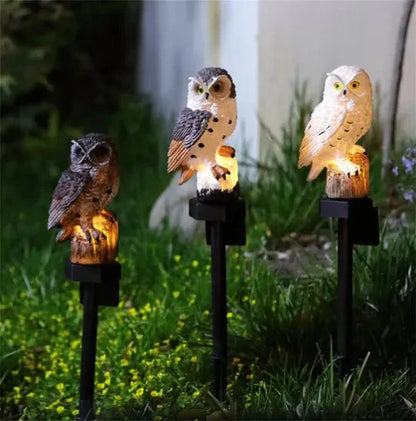 Solar Waterproof Owl LED Garden Pathway Light