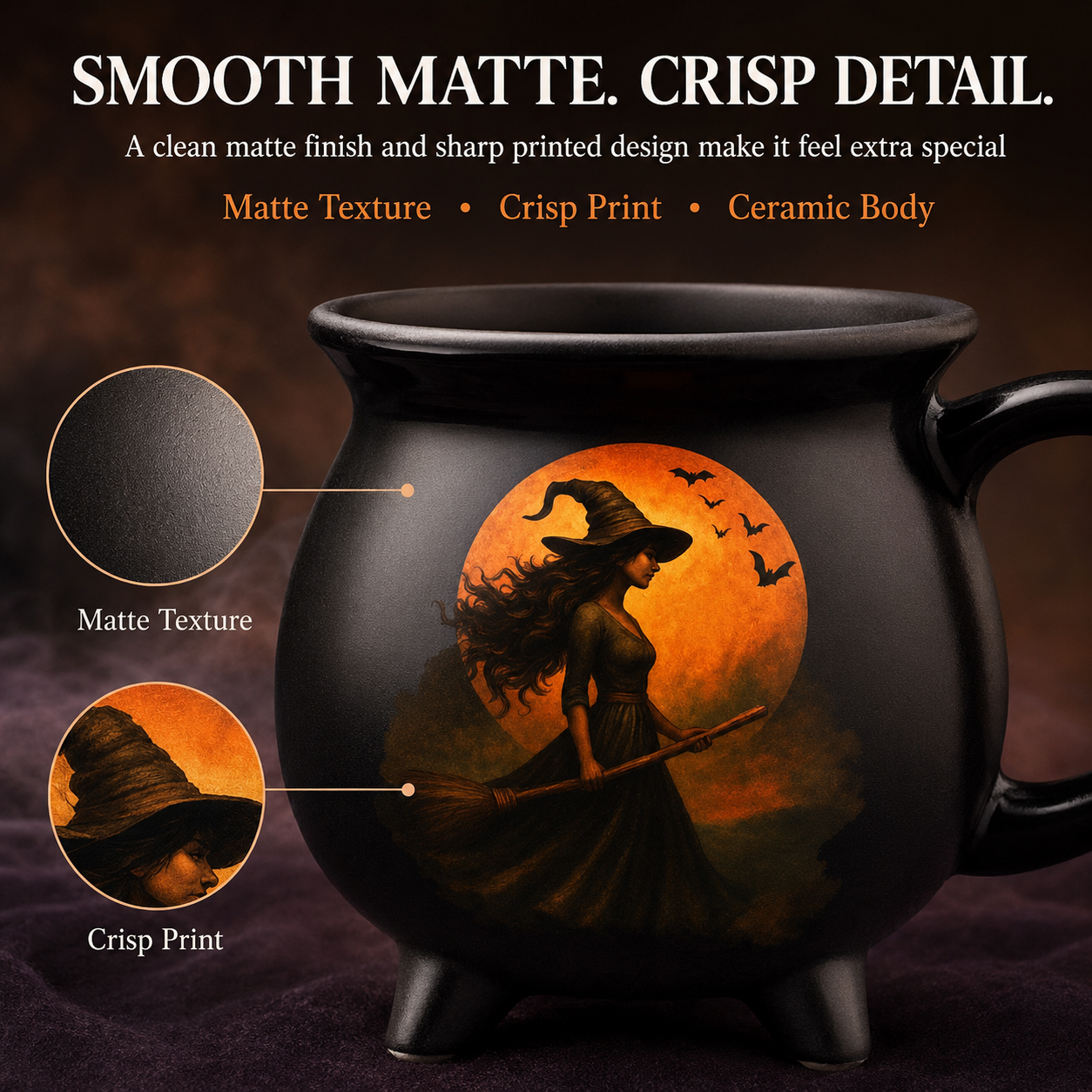 Halloween Witch Cauldron Coffee Mug Witchy Themed Cup