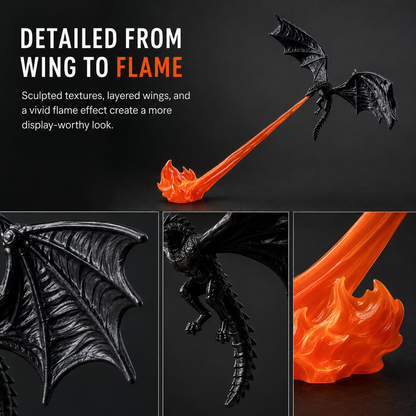 3D Dragon Flame Sculpture Ornament