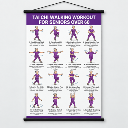 Tai Chi Chair Workout Chart for Seniors (16 x 24 inches)