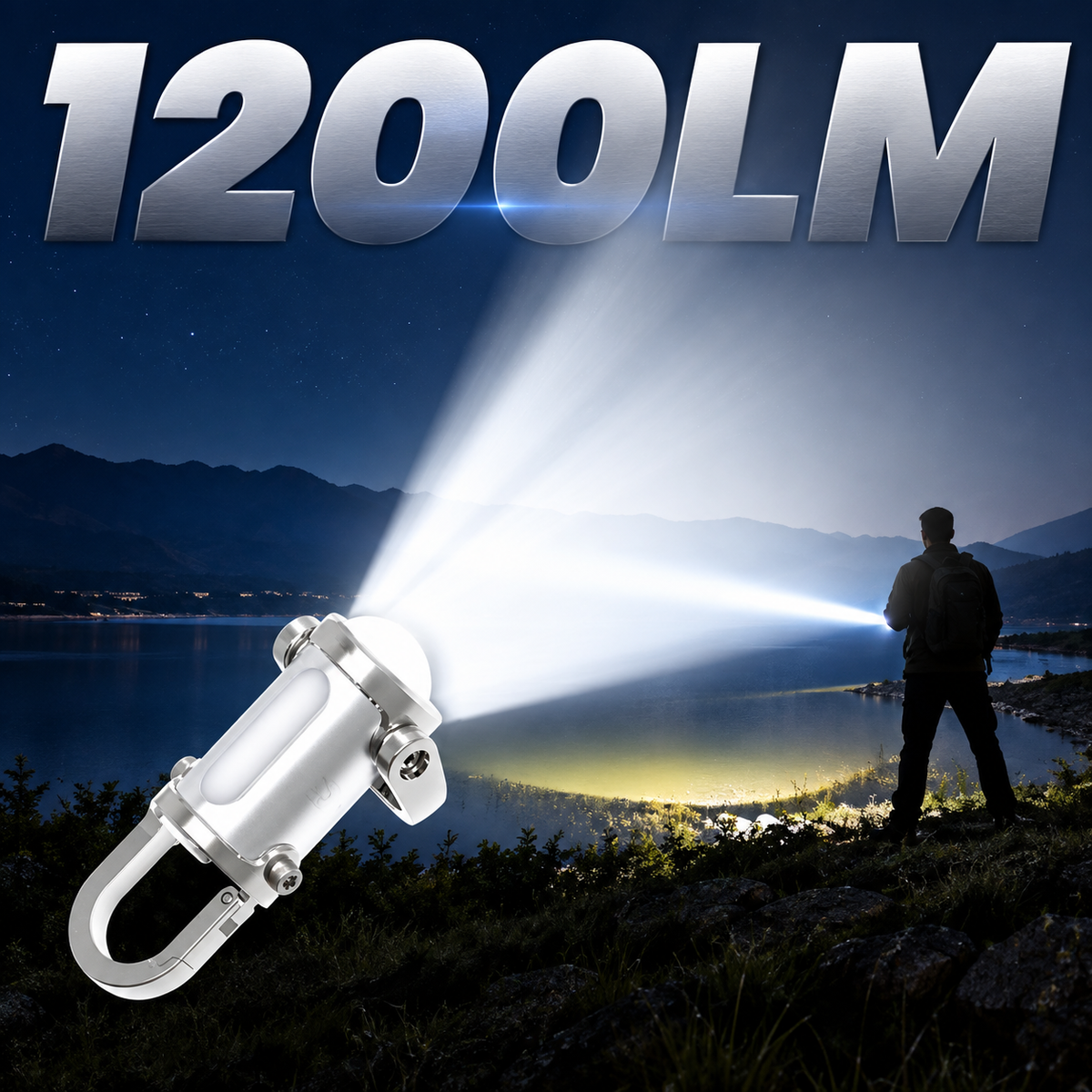 1200LM Super Bright Mini Keychain Flashlight Waterproof