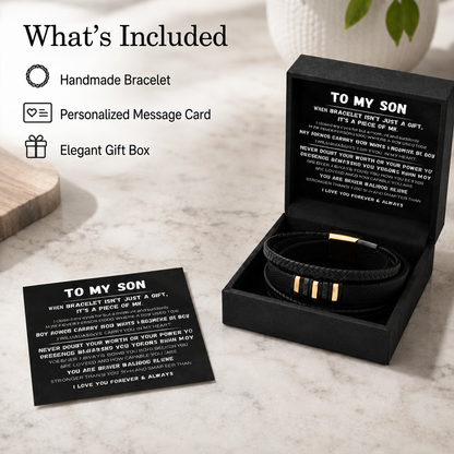 To My Son - Never Alone - Braided Bracelet Set