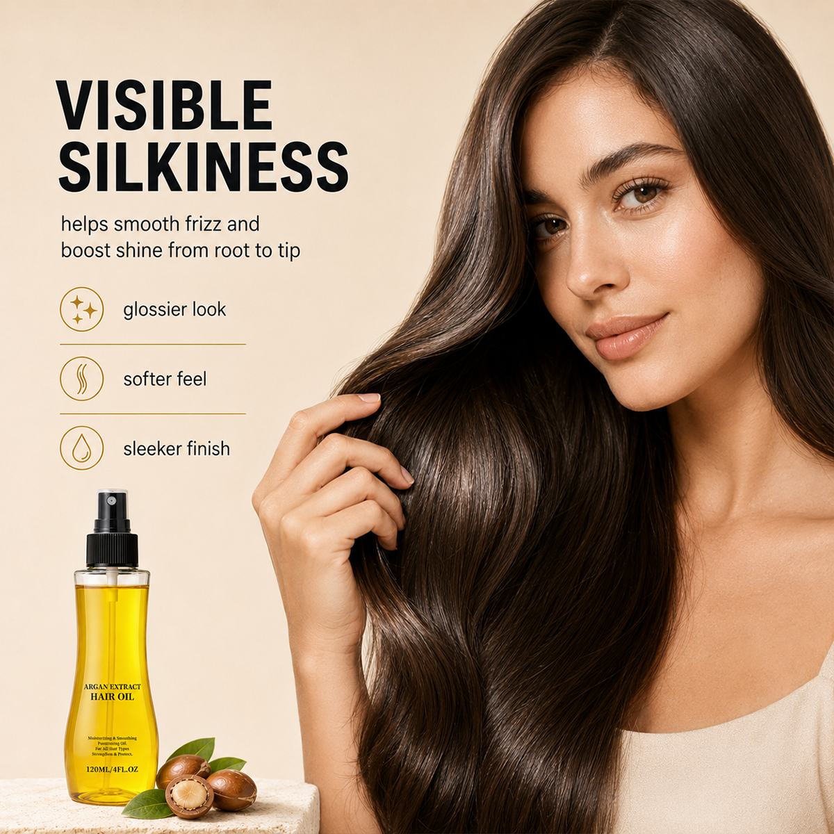 Natural Argan Coconut Rosemary Hair Oil Non Greasy