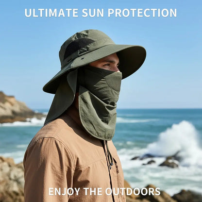 Summer Fisherman's Hat Detachable Outdoor Fishing Face Covering Neck Protection Sun Hat