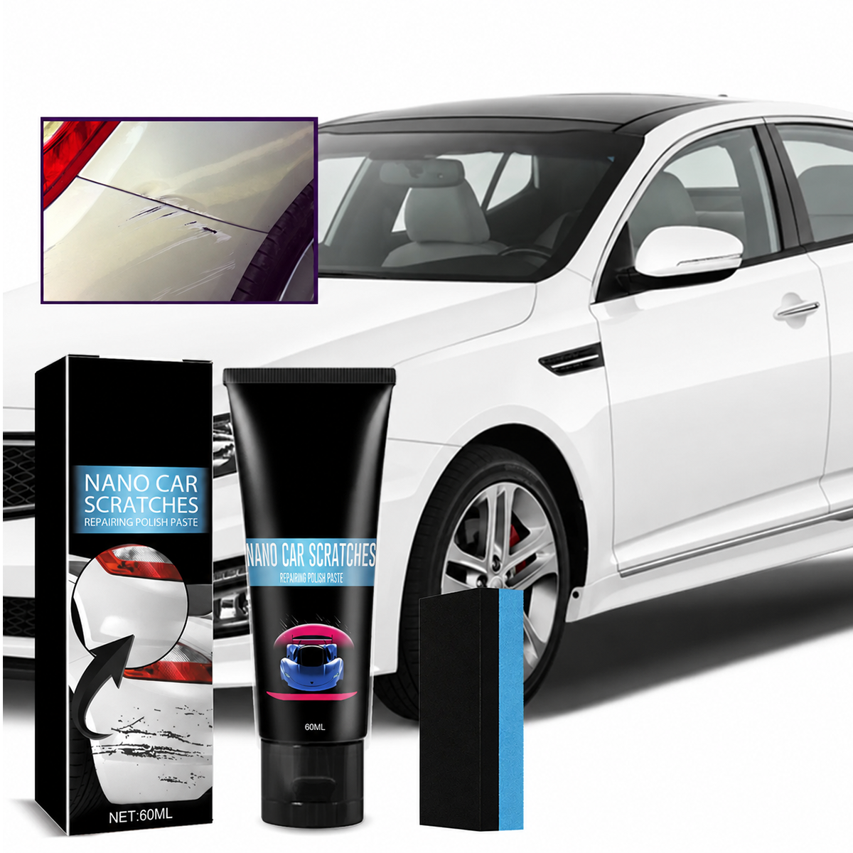 Car Scratch Repair Polishing Cream, Paint Decontamination Care Agent