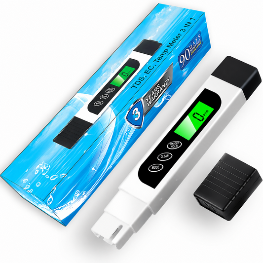 Digital TDS EC Temperature Water Tester Meter 0-9990ppm for Drinking Water & Aquariums