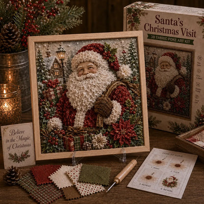 ⛄DIY Snowman Fabric Poke Art Kit, Handmade 3D Christmas Holiday Decoration Craft Set