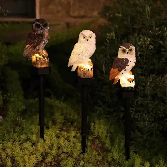 Solar Waterproof Owl LED Garden Pathway Light